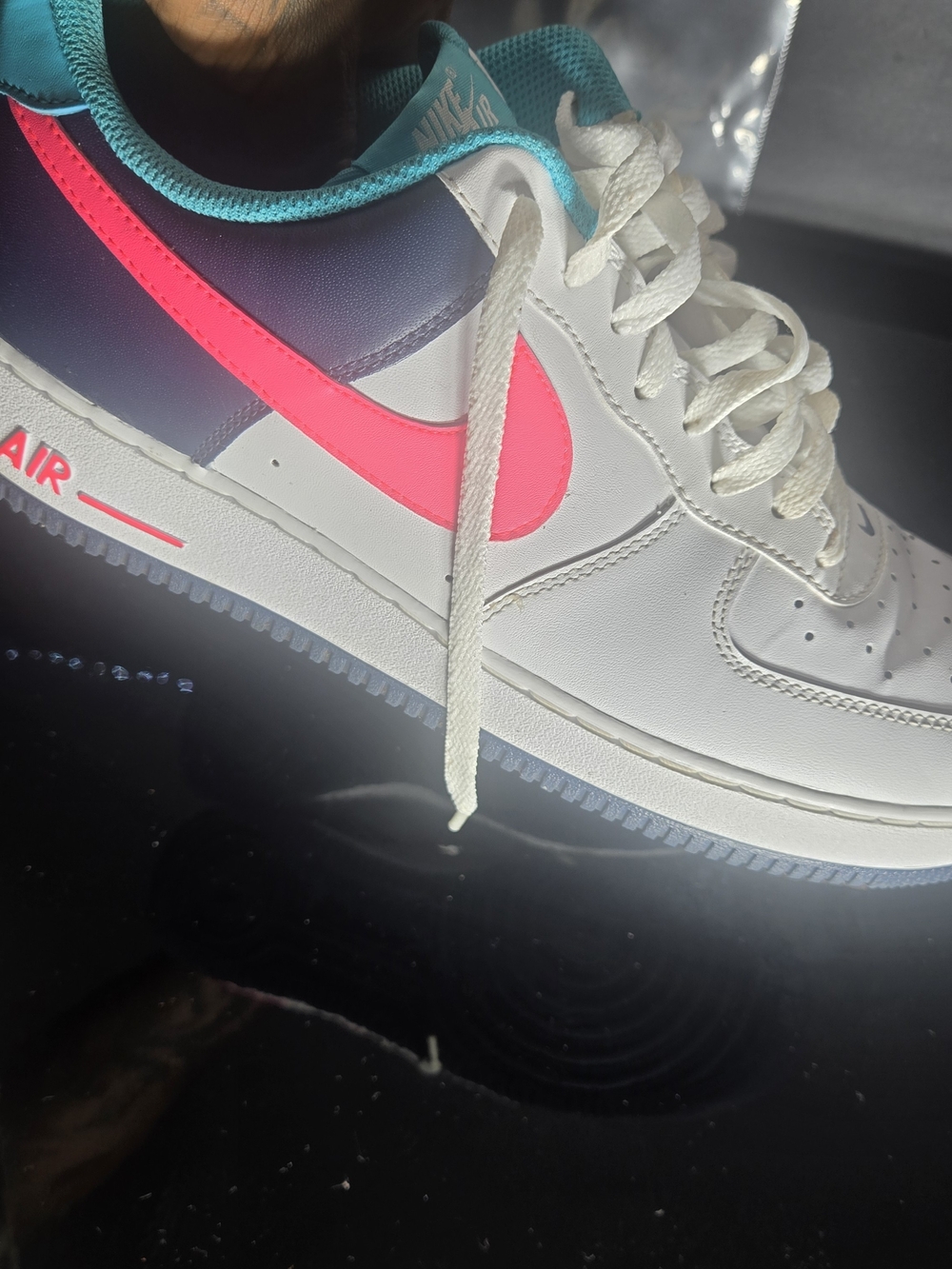 NIKE AIR FORCE 1 07 WHITE/RACER PINK-THUNDER BLUE size 12** - Picture 8 of 8
